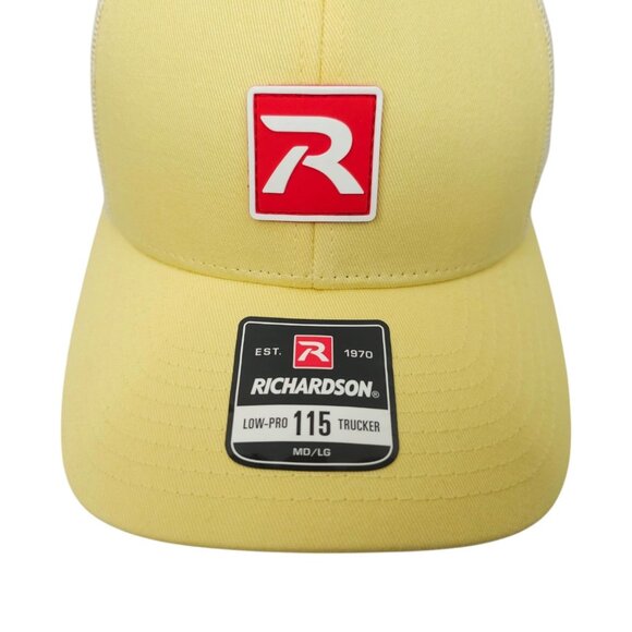 Richardson Mesh Snapback Cap Rubber Patch Logo Low Pro Trucker Baseball Hat - Picture 8 of 13
